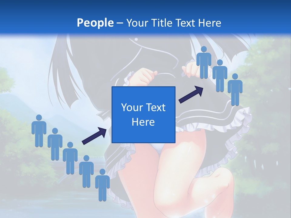 A Girl In A Black Dress Is Running In The Water PowerPoint Template