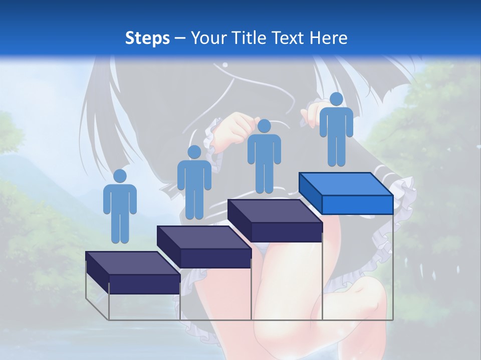 A Girl In A Black Dress Is Running In The Water PowerPoint Template