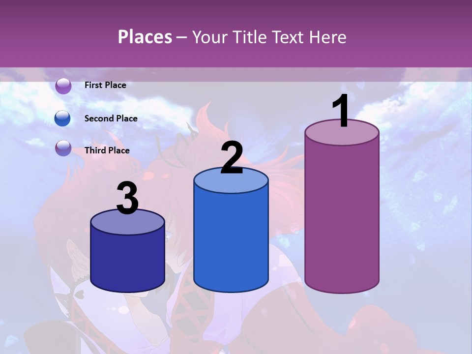 A Couple Of Anime Characters Sitting Next To Each Other PowerPoint Template