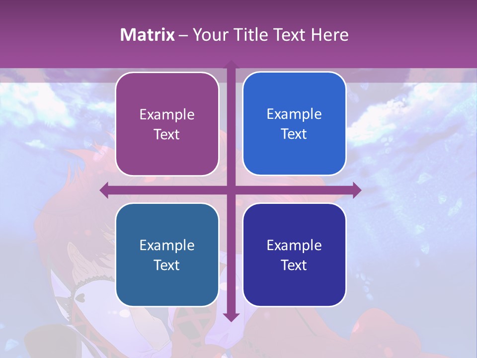A Couple Of Anime Characters Sitting Next To Each Other PowerPoint Template
