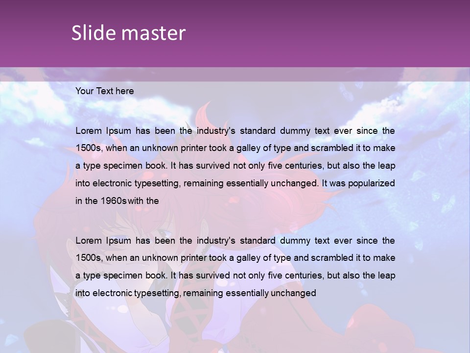 A Couple Of Anime Characters Sitting Next To Each Other PowerPoint Template