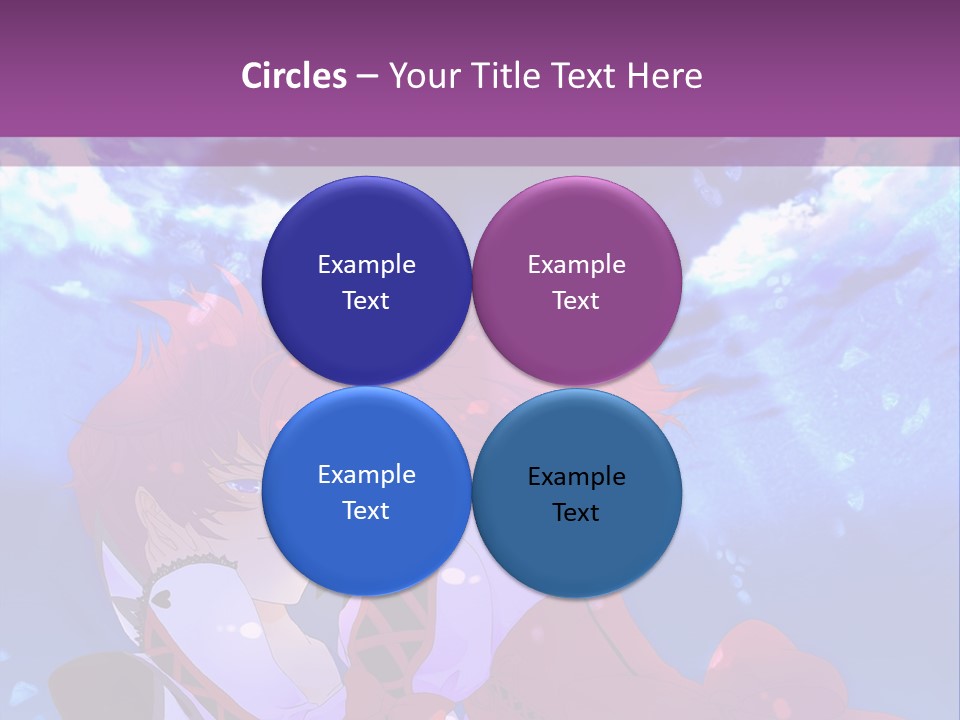 A Couple Of Anime Characters Sitting Next To Each Other PowerPoint Template