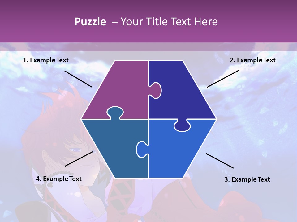 A Couple Of Anime Characters Sitting Next To Each Other PowerPoint Template