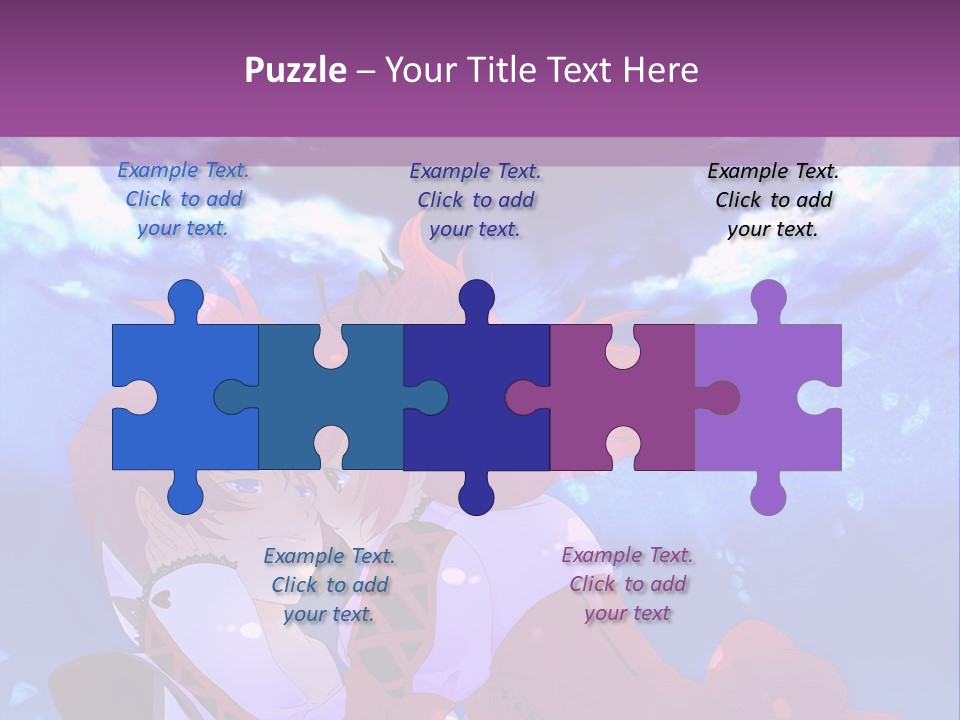 A Couple Of Anime Characters Sitting Next To Each Other PowerPoint Template