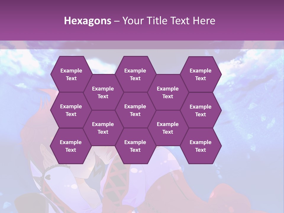 A Couple Of Anime Characters Sitting Next To Each Other PowerPoint Template