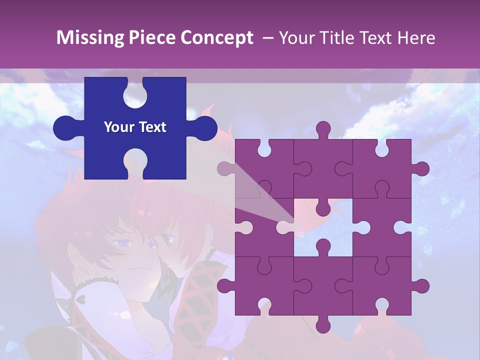 A Couple Of Anime Characters Sitting Next To Each Other PowerPoint Template