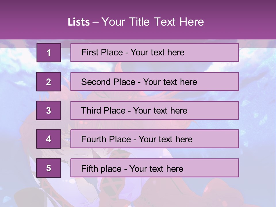 A Couple Of Anime Characters Sitting Next To Each Other PowerPoint Template