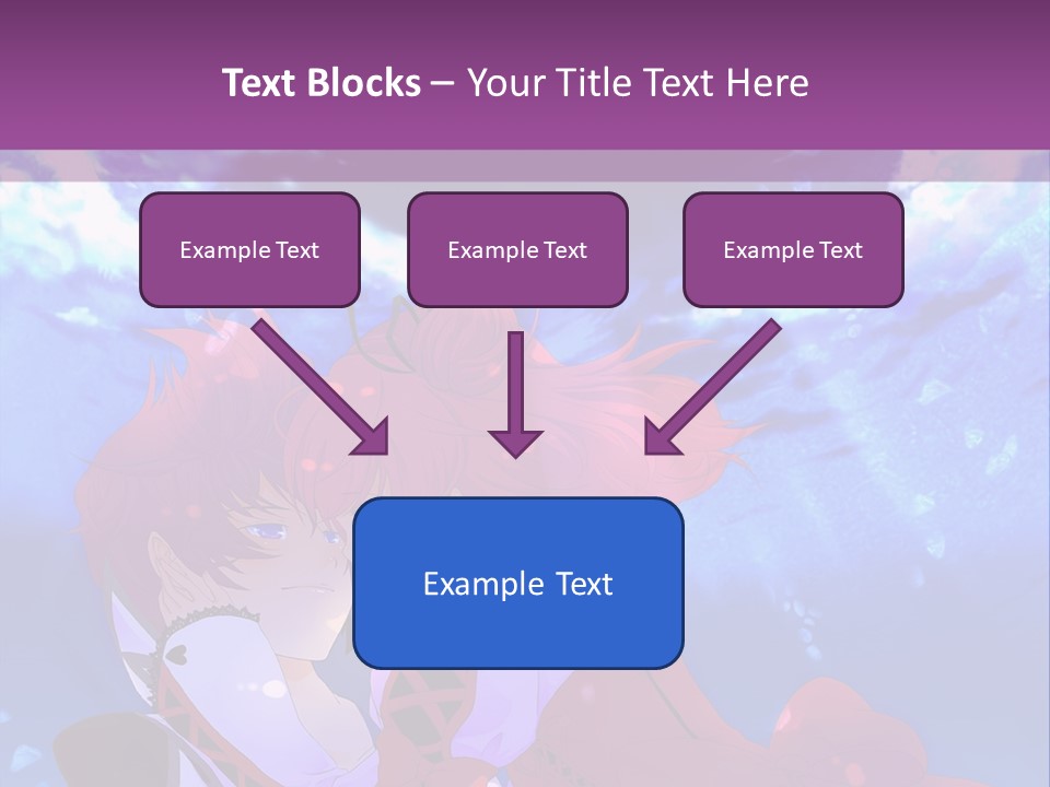 A Couple Of Anime Characters Sitting Next To Each Other PowerPoint Template