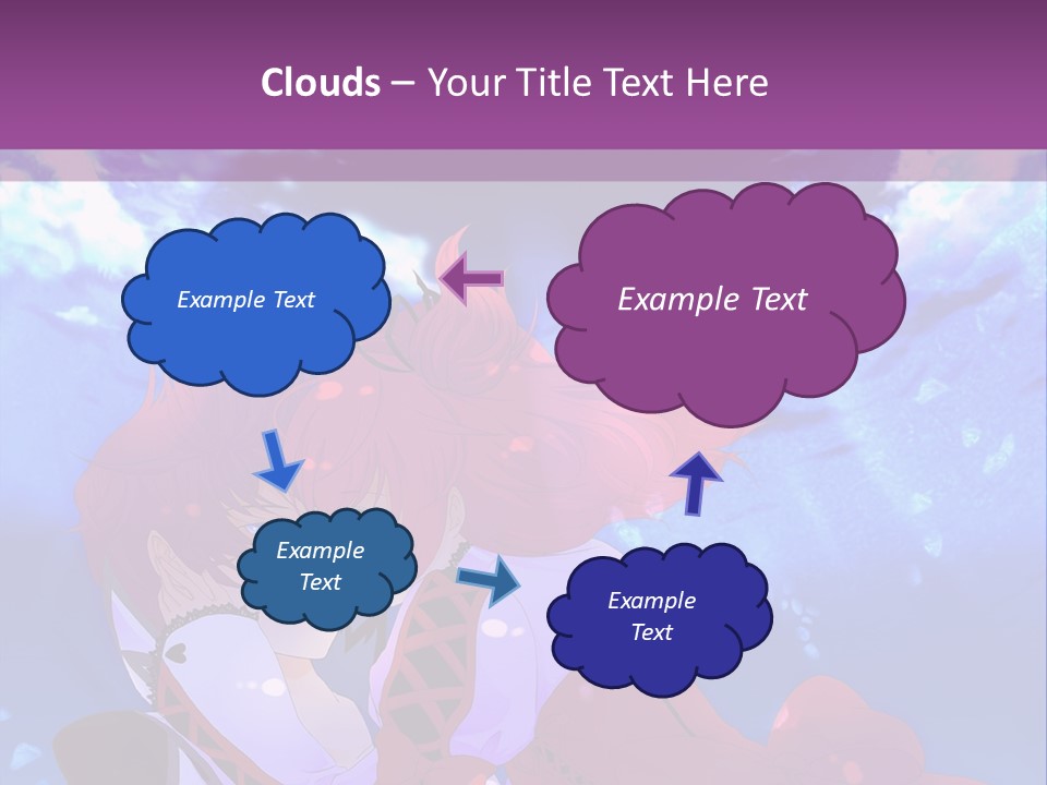 A Couple Of Anime Characters Sitting Next To Each Other PowerPoint Template