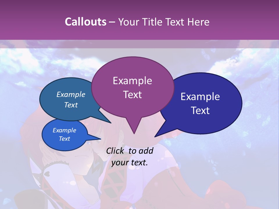 A Couple Of Anime Characters Sitting Next To Each Other PowerPoint Template