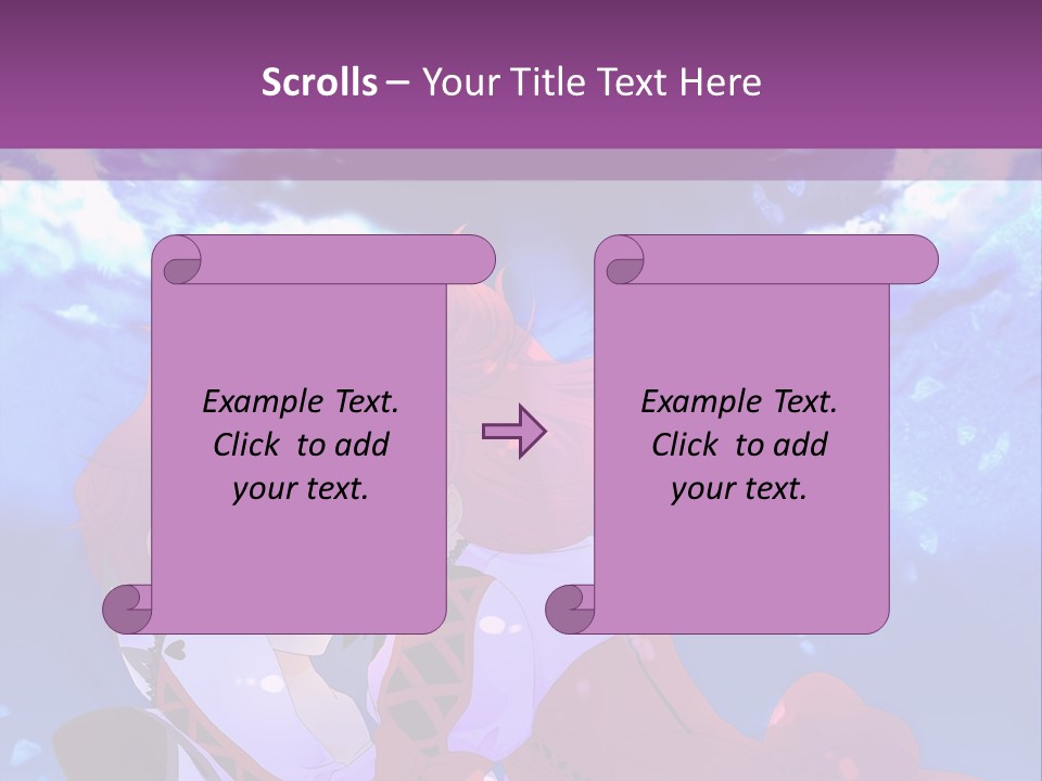 A Couple Of Anime Characters Sitting Next To Each Other PowerPoint Template
