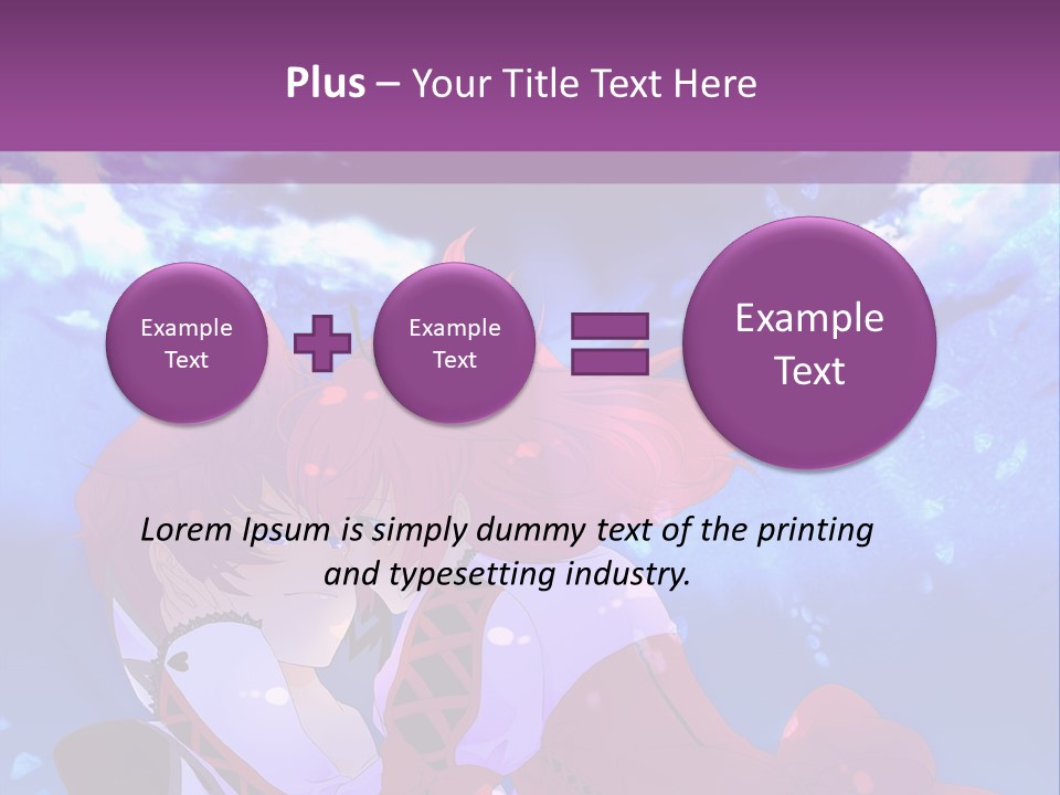 A Couple Of Anime Characters Sitting Next To Each Other PowerPoint Template