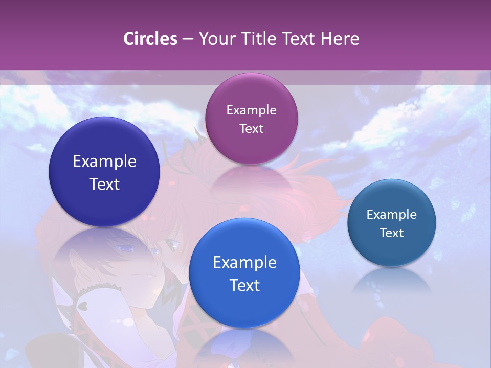 A Couple Of Anime Characters Sitting Next To Each Other PowerPoint Template