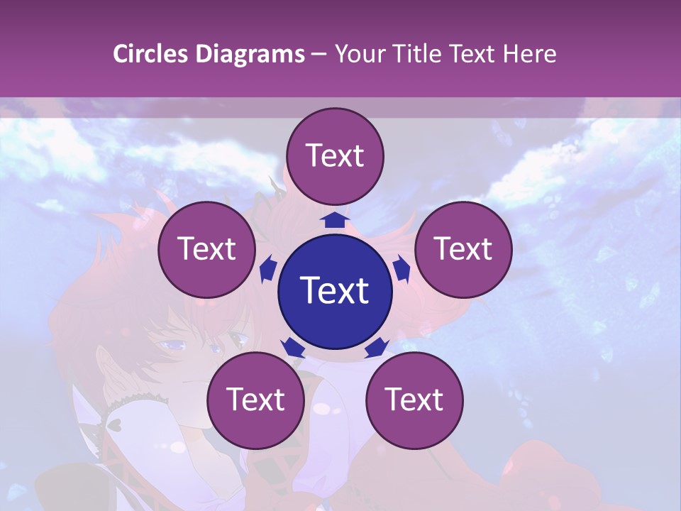 A Couple Of Anime Characters Sitting Next To Each Other PowerPoint Template