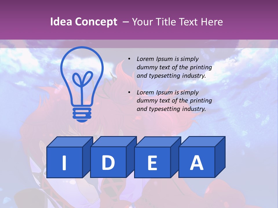 A Couple Of Anime Characters Sitting Next To Each Other PowerPoint Template