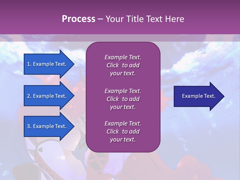 A Couple Of Anime Characters Sitting Next To Each Other PowerPoint Template