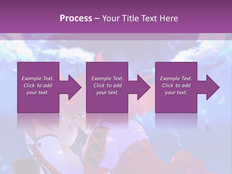 A Couple Of Anime Characters Sitting Next To Each Other PowerPoint Template