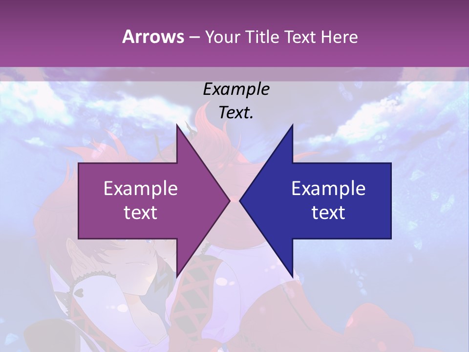 A Couple Of Anime Characters Sitting Next To Each Other PowerPoint Template