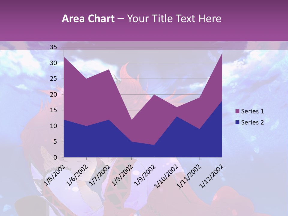 A Couple Of Anime Characters Sitting Next To Each Other PowerPoint Template