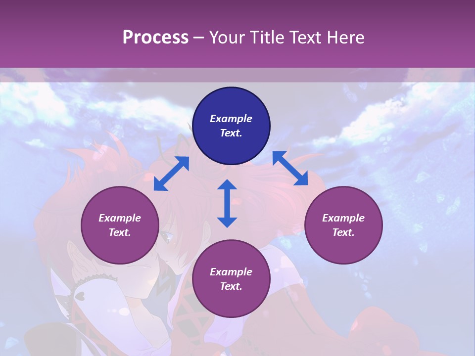 A Couple Of Anime Characters Sitting Next To Each Other PowerPoint Template