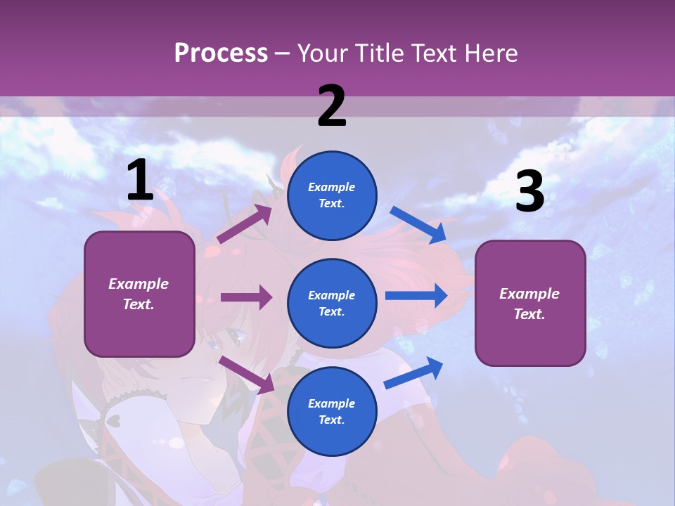 A Couple Of Anime Characters Sitting Next To Each Other PowerPoint Template