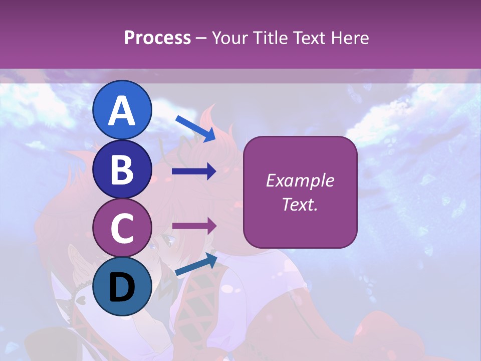 A Couple Of Anime Characters Sitting Next To Each Other PowerPoint Template