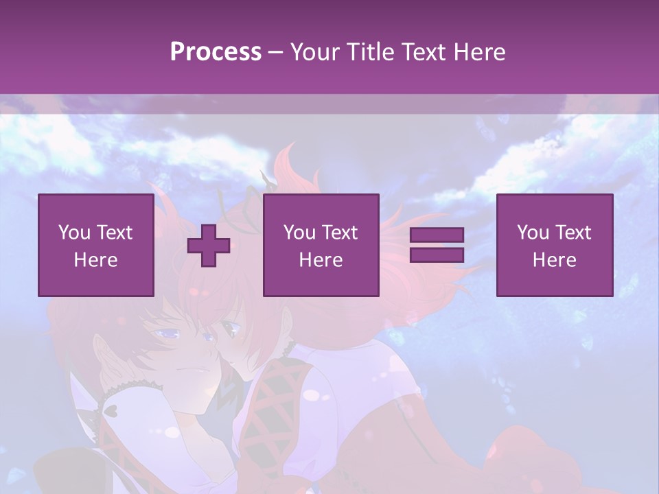 A Couple Of Anime Characters Sitting Next To Each Other PowerPoint Template