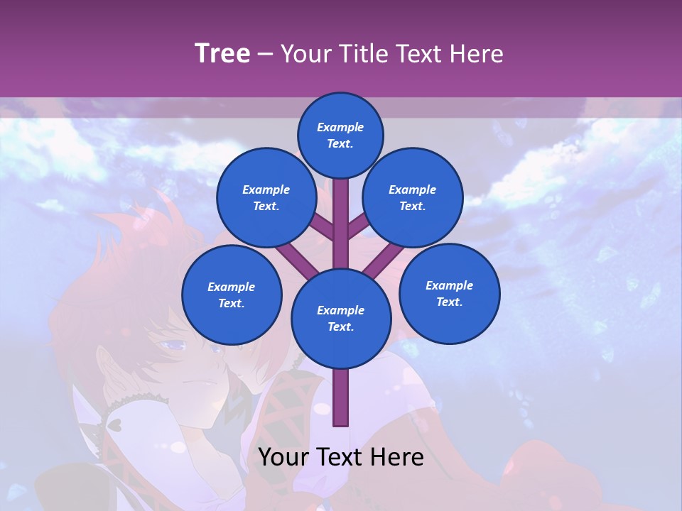 A Couple Of Anime Characters Sitting Next To Each Other PowerPoint Template