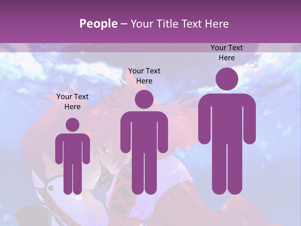 A Couple Of Anime Characters Sitting Next To Each Other PowerPoint Template