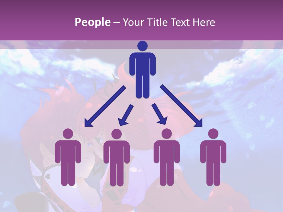 A Couple Of Anime Characters Sitting Next To Each Other PowerPoint Template