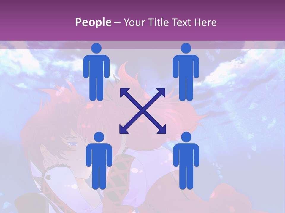 A Couple Of Anime Characters Sitting Next To Each Other PowerPoint Template