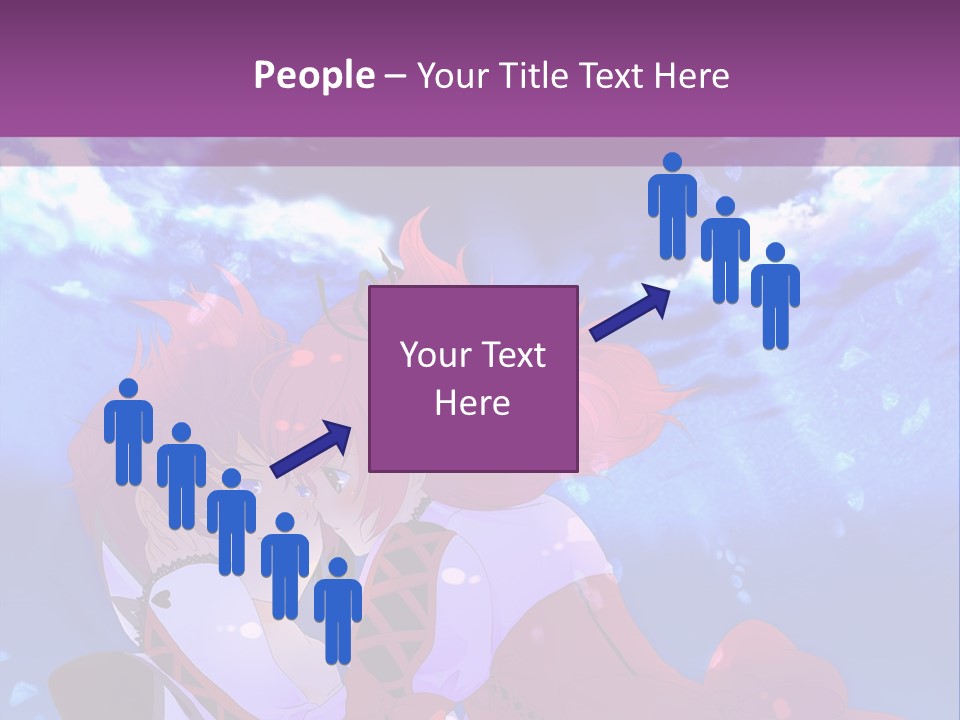 A Couple Of Anime Characters Sitting Next To Each Other PowerPoint Template