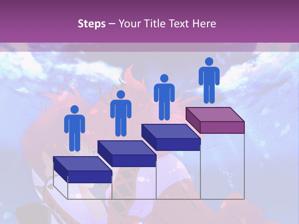 A Couple Of Anime Characters Sitting Next To Each Other PowerPoint Template