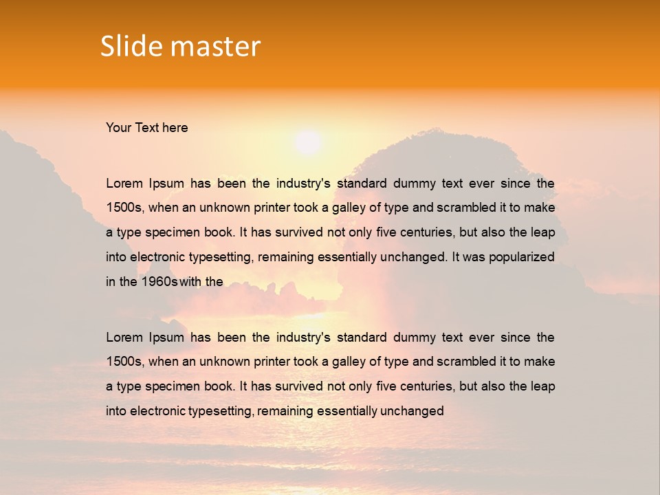 The Sun Is Setting Over A Body Of Water PowerPoint Template