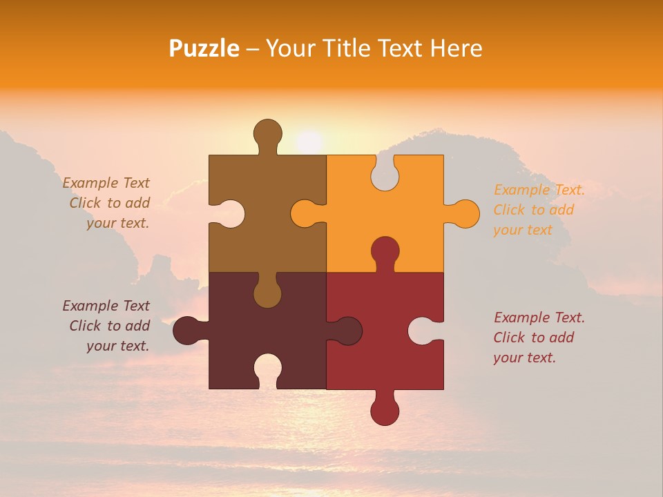 The Sun Is Setting Over A Body Of Water PowerPoint Template