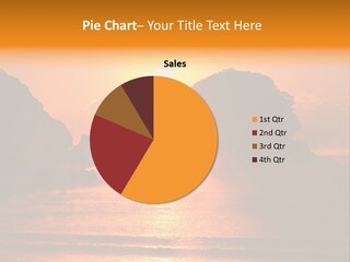 The Sun Is Setting Over A Body Of Water PowerPoint Template