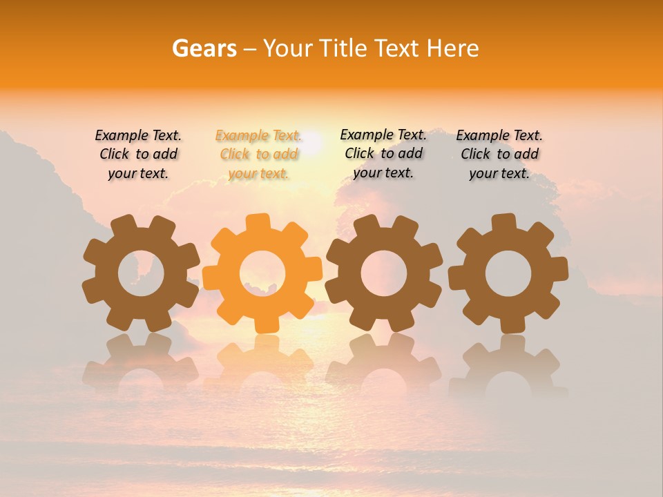 The Sun Is Setting Over A Body Of Water PowerPoint Template