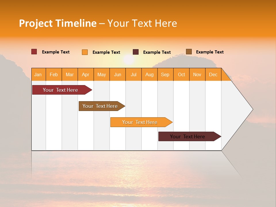 The Sun Is Setting Over A Body Of Water PowerPoint Template