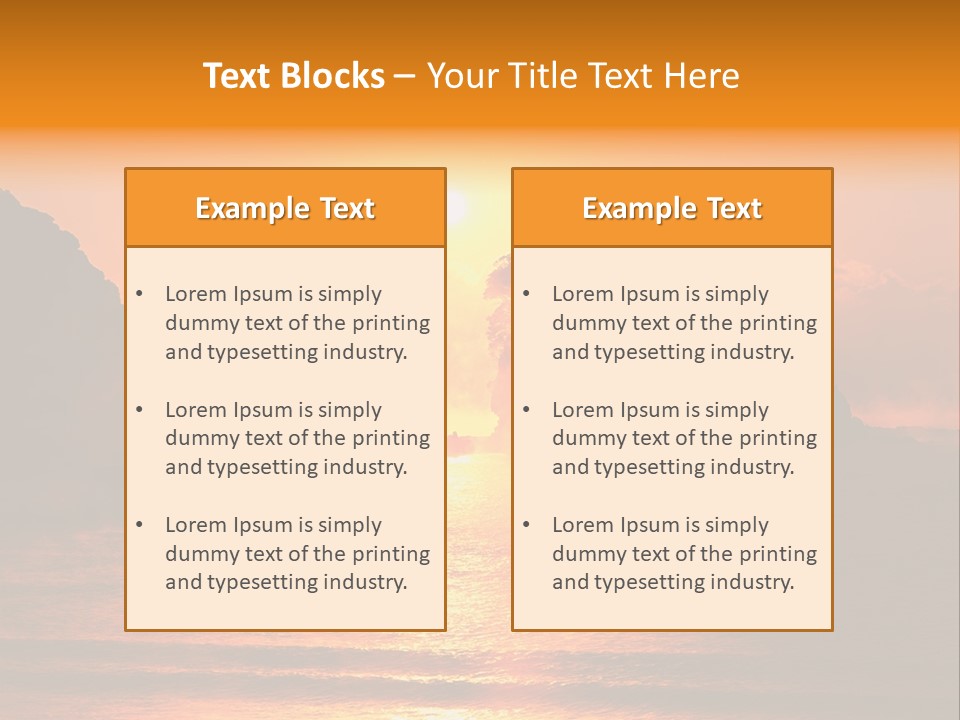 The Sun Is Setting Over A Body Of Water PowerPoint Template