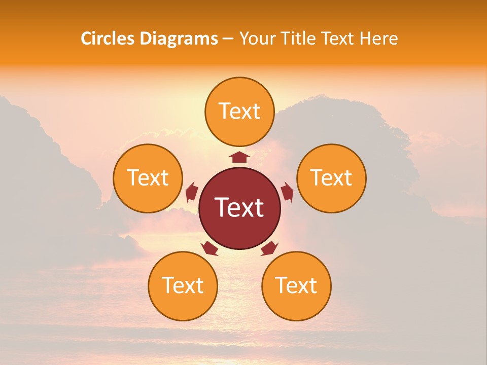 The Sun Is Setting Over A Body Of Water PowerPoint Template