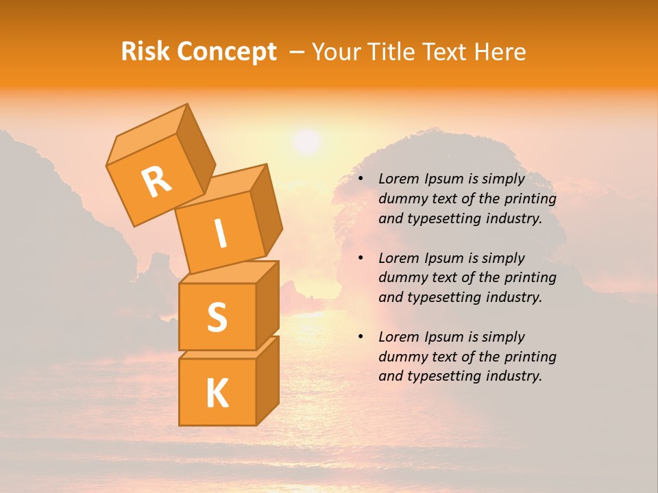 The Sun Is Setting Over A Body Of Water PowerPoint Template