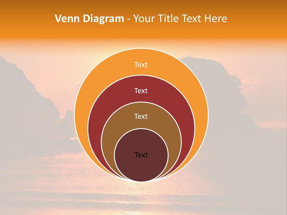 The Sun Is Setting Over A Body Of Water PowerPoint Template
