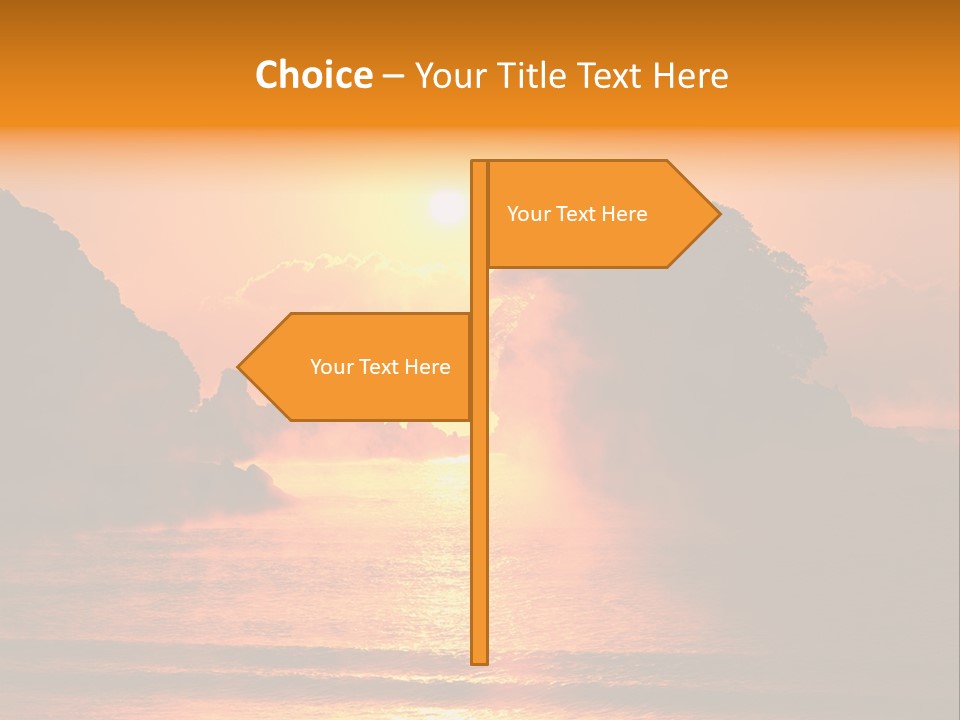 The Sun Is Setting Over A Body Of Water PowerPoint Template