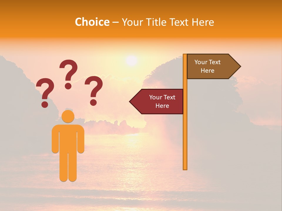 The Sun Is Setting Over A Body Of Water PowerPoint Template