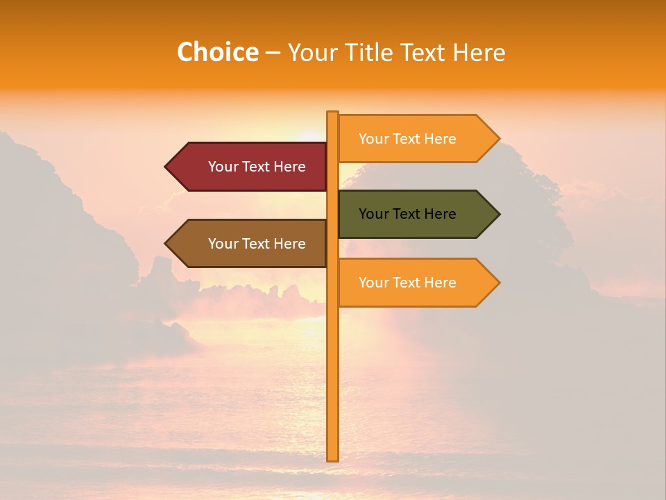 The Sun Is Setting Over A Body Of Water PowerPoint Template