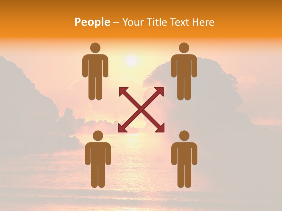 The Sun Is Setting Over A Body Of Water PowerPoint Template