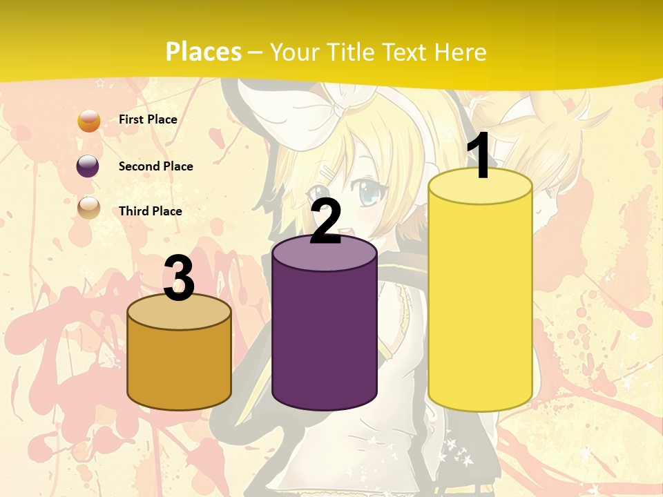 A Anime Character With A Yellow Background PowerPoint Template