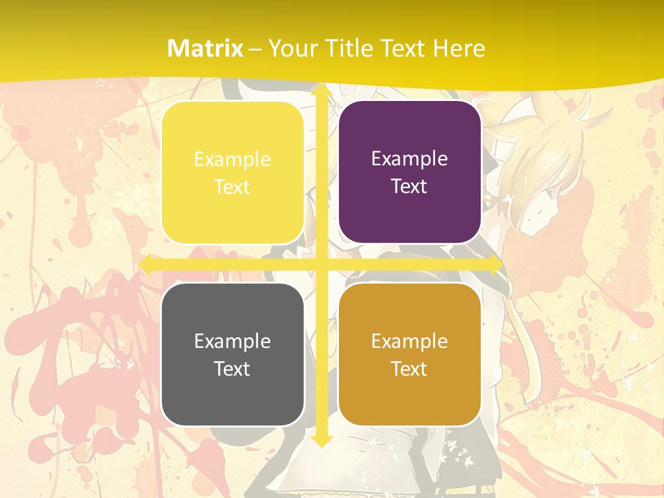 A Anime Character With A Yellow Background PowerPoint Template