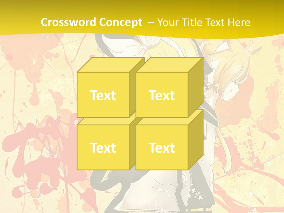 A Anime Character With A Yellow Background PowerPoint Template