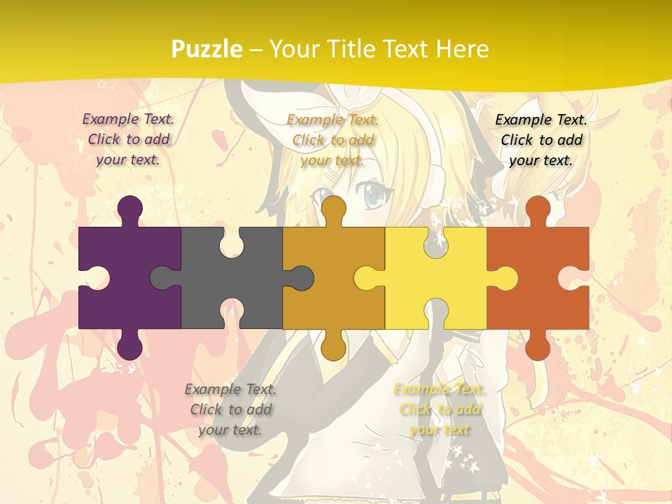 A Anime Character With A Yellow Background PowerPoint Template